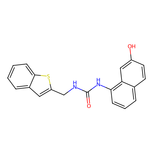 Urea, N-(benzo[b]thien-2-ylmethyl)-N'-(7-hydroxy-1-naphthalenyl)- structure