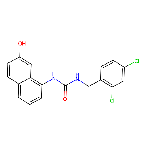 1-(2,4-Dichlorobenzyl)-3-(7-hydroxy-1-naphthyl)urea structure
