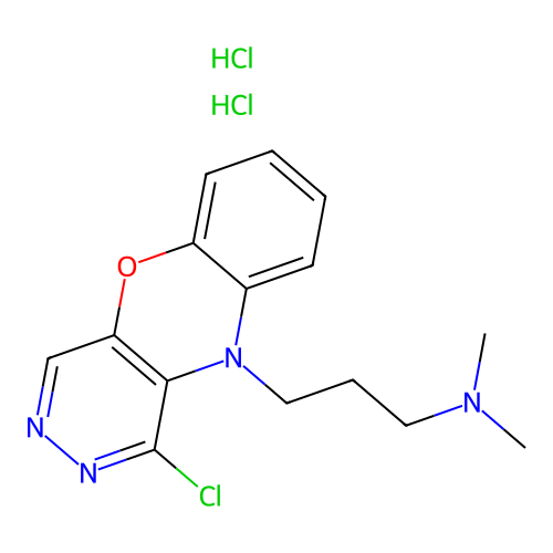 10H-Pyridazino(4,5-b)(1,4)benzoxazine-10-propanamine, 1-chloro-N,N-dimethyl-, dihydrochloride structure