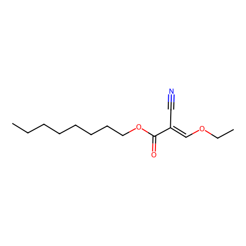 Octyl 2-cyano-3-ethoxy-2-propenoate structure