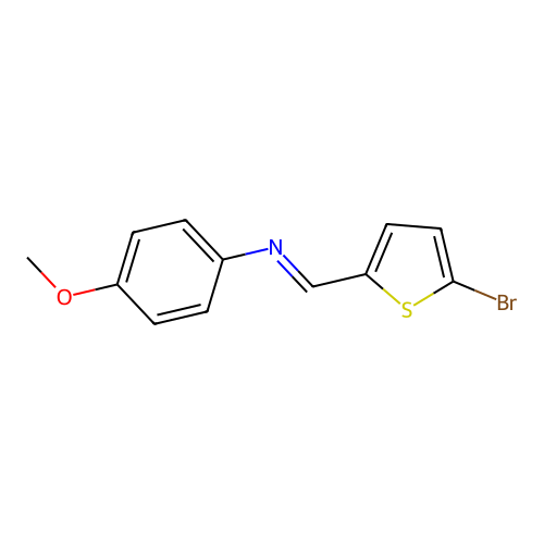 N-[(5-bromo-2-thienyl)methylene]-N-(4-methoxyphenyl)amine structure