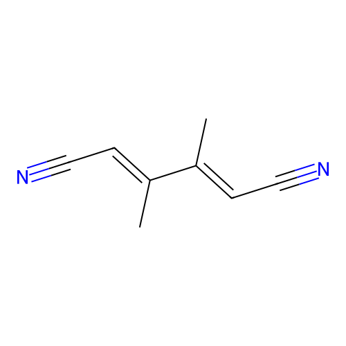 (2E,4E)-3,4-dimethylhexa-2,4-dienedinitrile structure