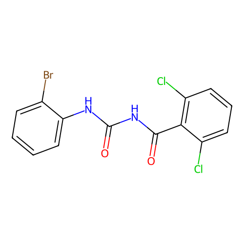 (2,6-dichlorophenyl)-N-{[(2-bromophenyl)amino]carbonyl}carboxamide structure