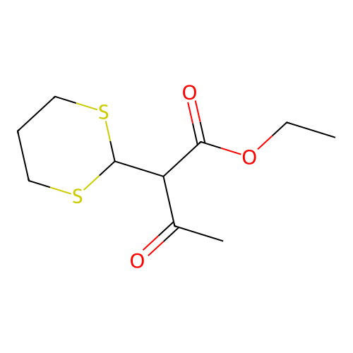 Ethyl 2-(1,3-dithian-2-yl)-3-oxobutanoate structure
