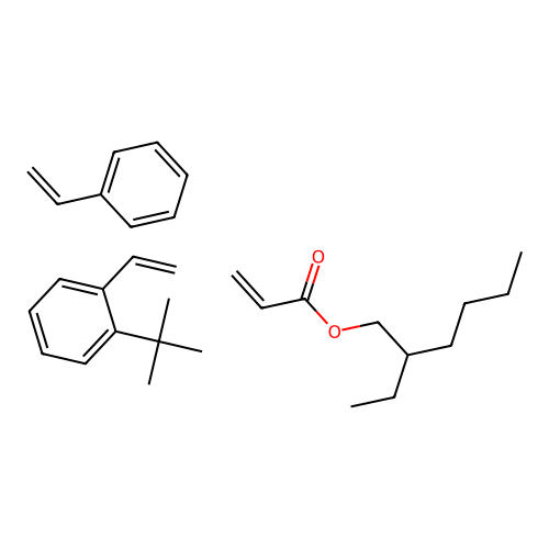 1-Tert-butyl-2-ethenylbenzene;2-ethylhexyl prop-2-enoate;styrene structure