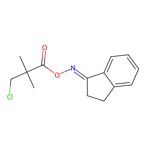 (2,3-Dihydroinden-1-ylideneamino) 3-chloro-2,2-dimethylpropanoate structure