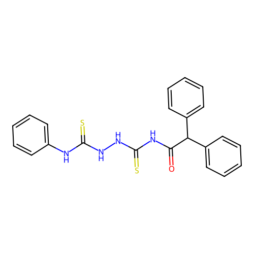 2,2-diphenyl-N-{[2-(phenylcarbamothioyl)hydrazinyl]carbonothioyl}acetamide structure