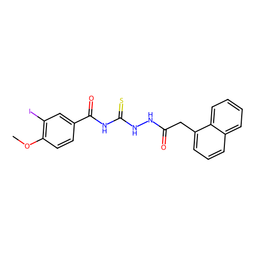 3-iodo-4-methoxy-N-{[2-(naphthalen-1-ylacetyl)hydrazinyl]carbonothioyl}benzamide structure