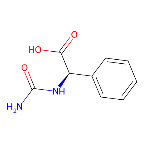 (alphaR)-alpha-((Aminocarbonyl)amino)benzeneacetic acid structure