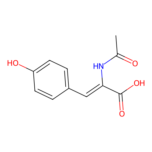 (Z)-2-acetamido-3-(4-hydroxyphenyl)prop-2-enoic acid structure