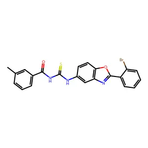 N-[[2-(2-bromophenyl)-1,3-benzoxazol-5-yl]carbamothioyl]-3-methylbenzamide structure