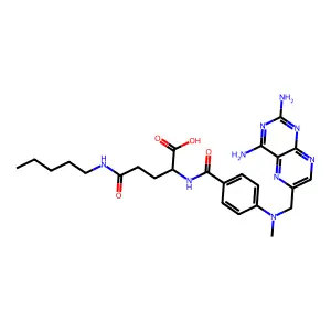 2-[[4-[(2,4-diaminopteridin-6-yl)methyl-methylamino]benzoyl]amino]-5-oxo-5-(pentylamino)pentanoic acid structure