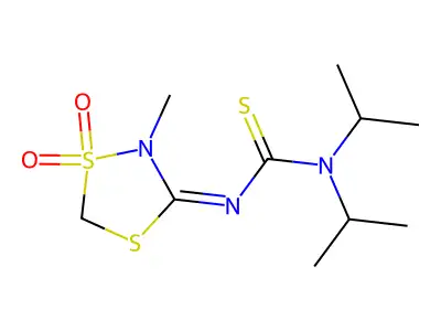 3-(2-Methyl-1,1-dioxo-1,4,2-dithiazolidin-3-ylidene)-1,1-di(propan-2-yl)thiourea structure