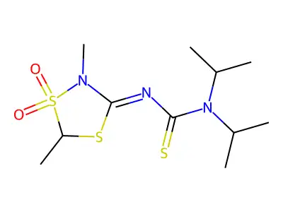(3E)-3-(2,5-dimethyl-1,1-dioxo-1,4,2-dithiazolidin-3-ylidene structure