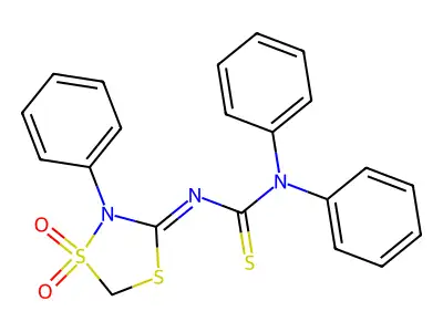 3-(1,1-Dioxo-2-phenyl-1,4,2-dithiazolidin-3-ylidene)-1,1-diphenylthiourea structure