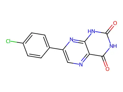 7-(4-chlorophenyl)-2,4(1H,3H)-pteridinedione structure
