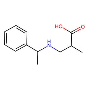 (2S)-2-methyl-3-{[(1R)-1-phenylethyl]amino}propanoic acid structure