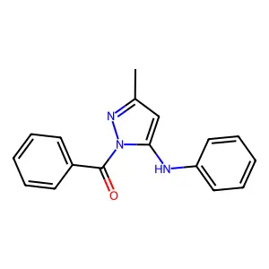 1-benzoyl-3-methyl-N-phenyl-1H-pyrazol-5-amine structure