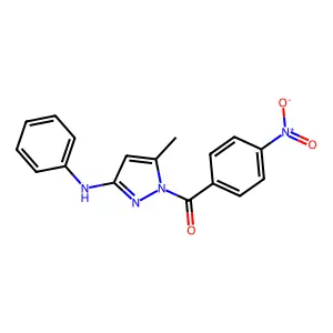 (3-Anilino-5-methylpyrazol-1-yl)-(4-nitrophenyl)methanone structure