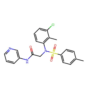 2-(3-chloro-2-methyl-N-(4-methylphenyl)sulfonylanilino)-N-pyridin-3-ylacetamide structure