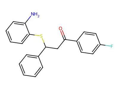 3-(2-Aminophenyl)sulfanyl-1-(4-fluorophenyl)-3-phenylpropan-1-one structure