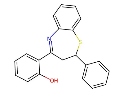 2-(2-Phenyl-2,3-dihydro-1,5-benzothiazepin-4-yl)phenol structure