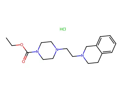 1-Piperazinecarboxylic acid, 4-(2-(3,4-dihydro-2(1H)-isoquinolinyl)ethyl)-, ethyl ester, monohydrochloride structure