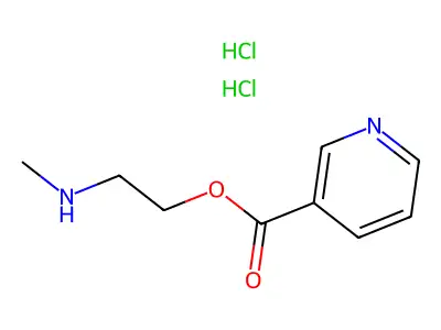 3-Pyridinecarboxylic acid, 2-(methylamino)ethyl ester, dihydrochloride structure