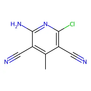 2-Amino-6-chloro-4-methylpyridine-3,5-dicarbonitrile structure