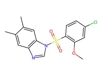 1-[(4-chloro-2-methoxyphenyl)sulfonyl]-5,6-dimethyl-1H-benzimidazole structure