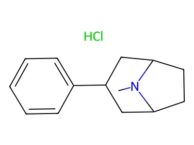 8-Methyl-3-phenyl-8-azabicyclo(3.2.1)octane--hydrogen chloride (1/1) structure