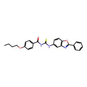 4-butoxy-N-[(2-phenyl-1,3-benzoxazol-5-yl)carbamothioyl]benzamide structure