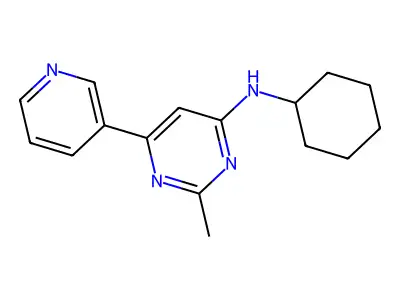 N-Cyclohexyl-2-methyl-6-(pyridin-3-yl)pyrimidin-4-amine structure