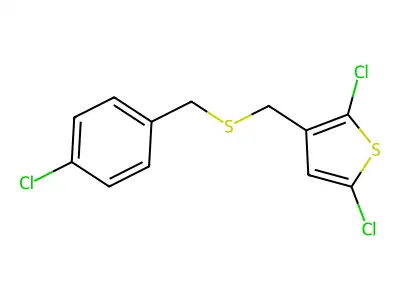 2,5-Dichloro-3-{[(4-chlorobenzyl)thio]methyl}thiophene structure