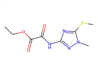 ethyl 2-{[1-methyl-5-(methylthio)-1H-1,2,4-triazol-3-yl]amino}-2-oxoacetate structure
