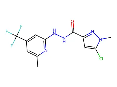 N'3-[6-methyl-4-(trifluoromethyl)-2-pyridyl]-5-chloro-1-methyl-1H-pyrazole-3-carbohydrazide structure