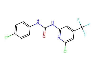 N-(4-chlorophenyl)-N'-[6-chloro-4-(trifluoromethyl)-2-pyridyl]urea structure