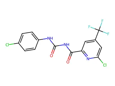 N-(4-chlorophenyl)-N'-{[6-chloro-4-(trifluoromethyl)-2-pyridyl]carbonyl}urea structure