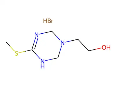 2-[4-(Methylthio)-1,2,3,6-tetrahydro-1,3,5-triazin-1-yl]ethan-1-ol hydrobromide structure