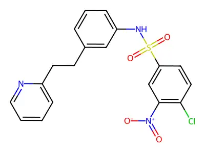 N1-{3-[2-(2-pyridyl)ethyl]phenyl}-4-chloro-3-nitrobenzene-1-sulphonamide structure