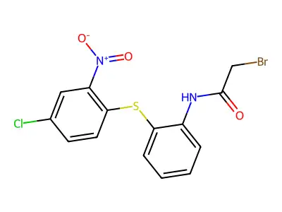 2-bromo-N-[2-(4-chloro-2-nitrophenyl)sulfanylphenyl]acetamide structure