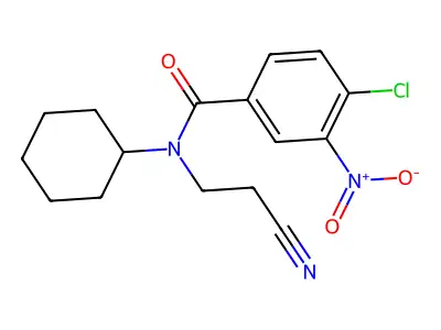 4-chloro-N-(2-cyanoethyl)-N-cyclohexyl-3-nitrobenzamide structure