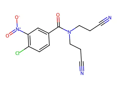 4-chloro-N,N-bis(2-cyanoethyl)-3-nitrobenzamide structure