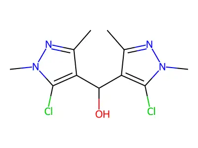 Bis(5-chloro-1,3-dimethyl-1H-pyrazol-4-yl)methanol structure