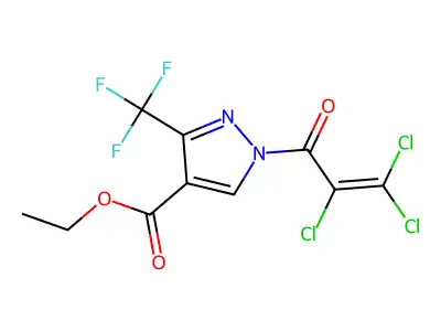ethyl 1-(2,3,3-trichloroacryloyl)-3-(trifluoromethyl)-1H-pyrazole-4-carboxylate structure