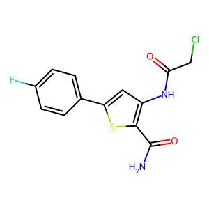 3-[(2-Chloroacetyl)amino]-5-(4-fluorophenyl)thiophene-2-carboxamide structure