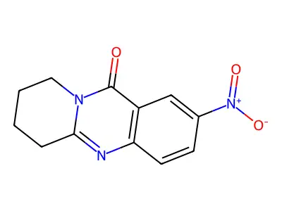 2-nitro-6,7,8,9-tetrahydro-11H-pyrido[2,1-b]quinazolin-11-one structure