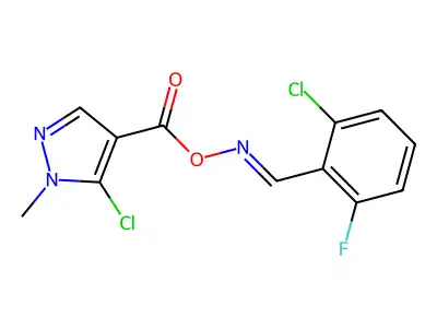 5-chloro-4-[({[(2-chloro-6-fluorophenyl)methylene]amino}oxy)carbonyl]-1-methyl-1H-pyrazole structure