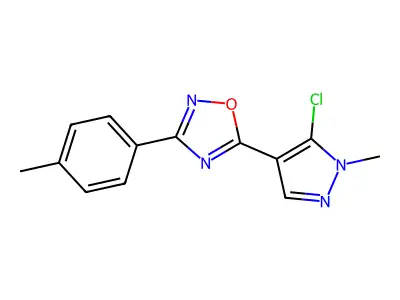 5-(5-Chloro-1-methylpyrazol-4-yl)-3-(4-methylphenyl)-1,2,4-oxadiazole structure