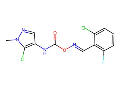 C12H9Cl2FN4O2 structure